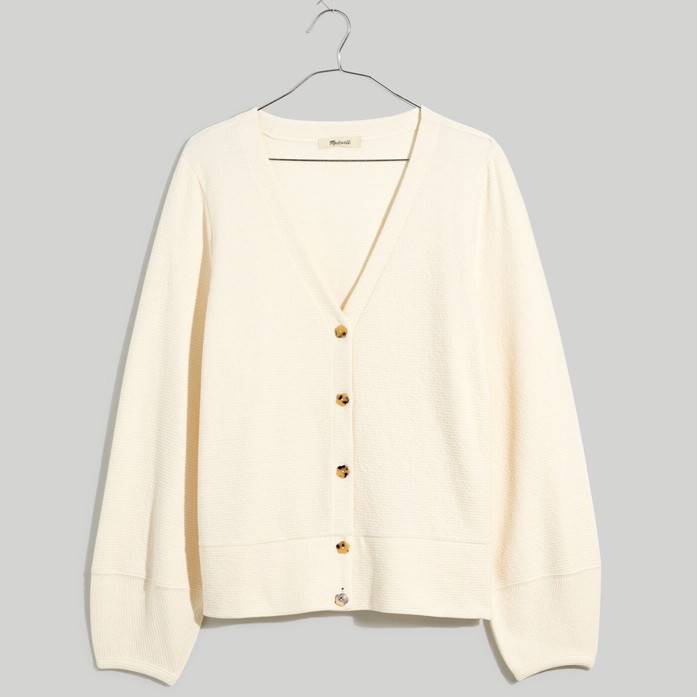 MADEWELL PIECED-SLEEVE CARDIGAN